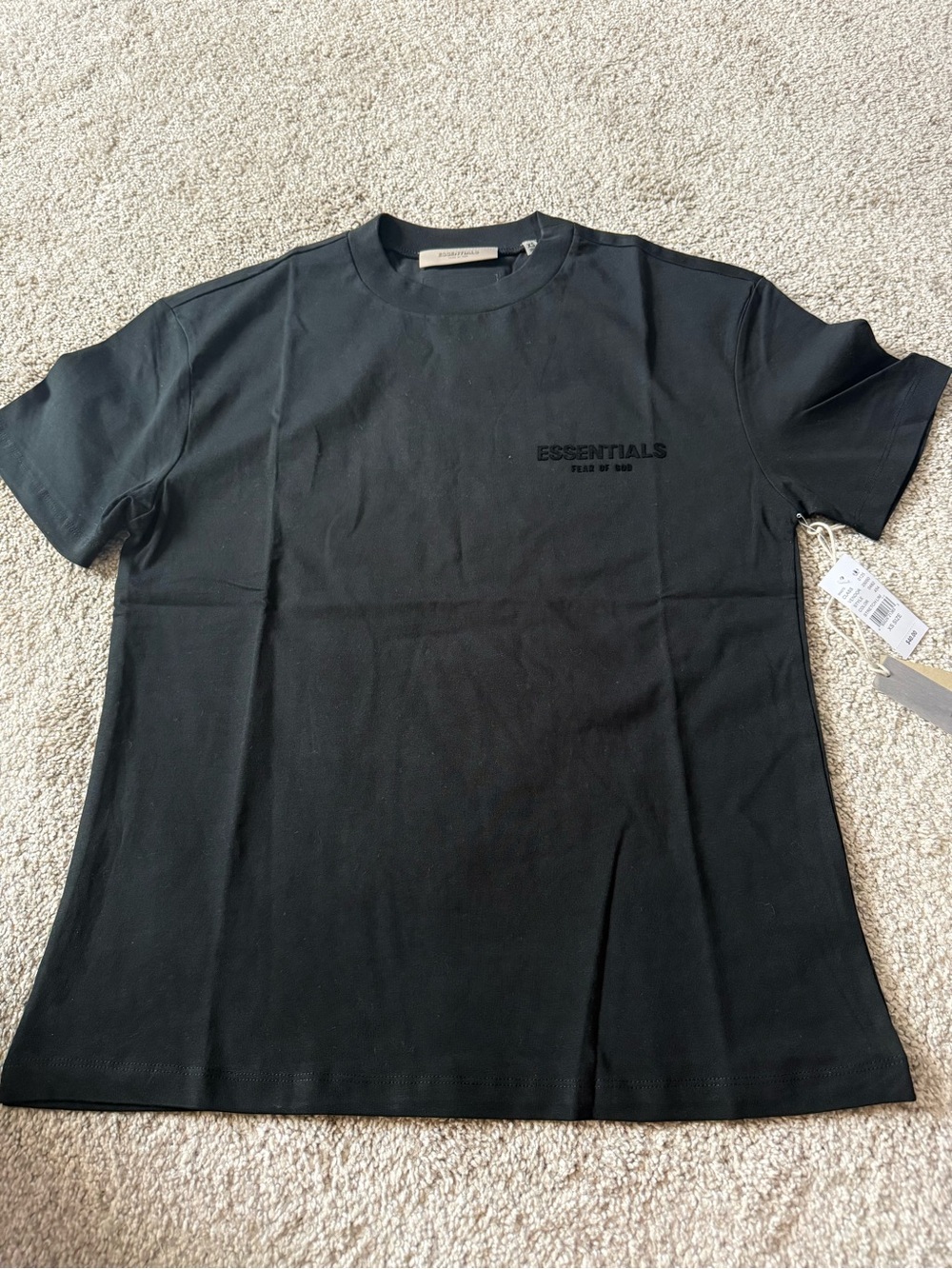 Fear of God ESSENTIALS Black Short Sleeve Logo Tee